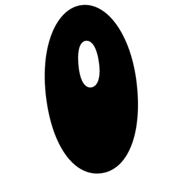 Black circle with a smaller white circle inside on a white background